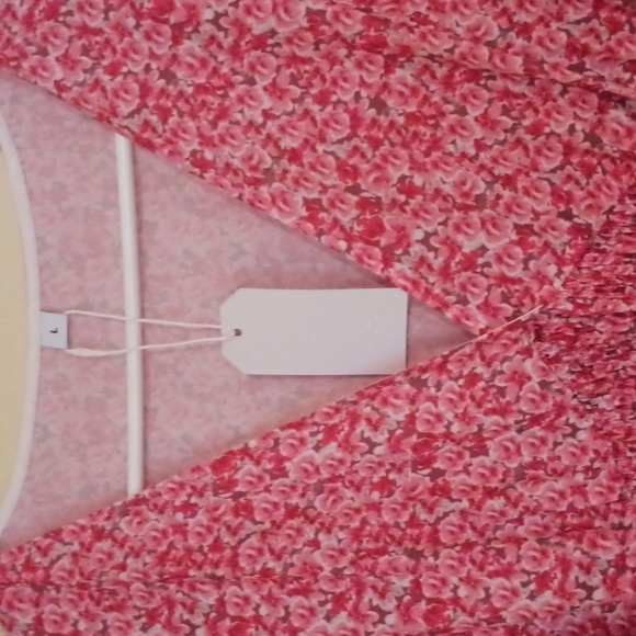 NWT Pink Floral Mini Dress - Picture 2 of 3